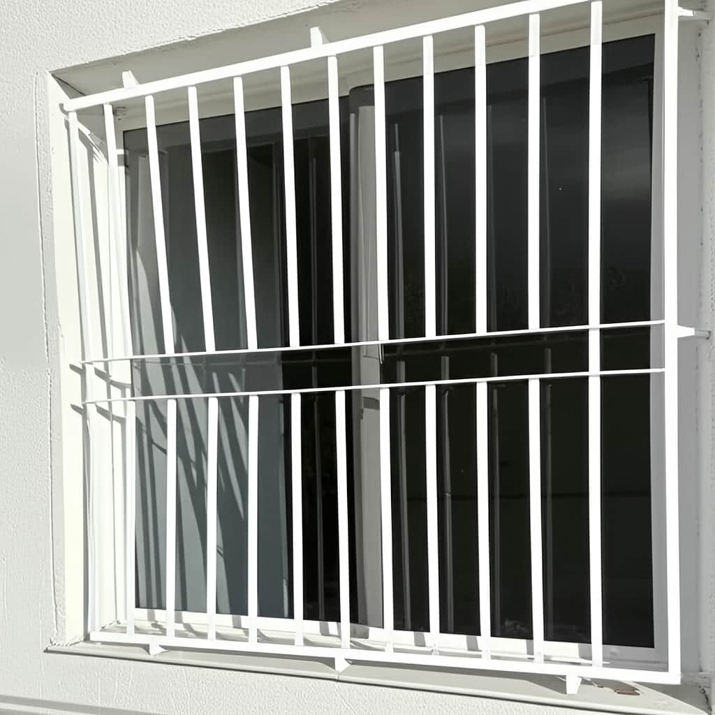 حفاظ پنجره دوجداره مدل ساده میله افقی 13 حفاظ آهنی پنجره دوجداره