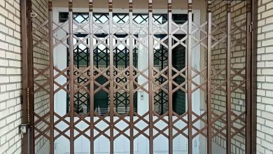 درب آکاردئونی آپارتمان در یاسوج