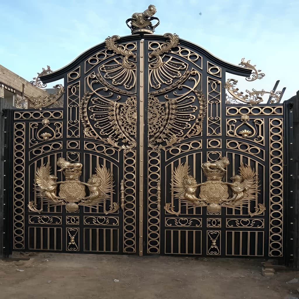 فروش درب حیاط ویلا فلزی ساده در ساری