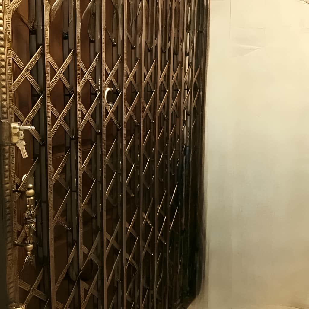 درب آکاردئونی با تعداد گل متراکم