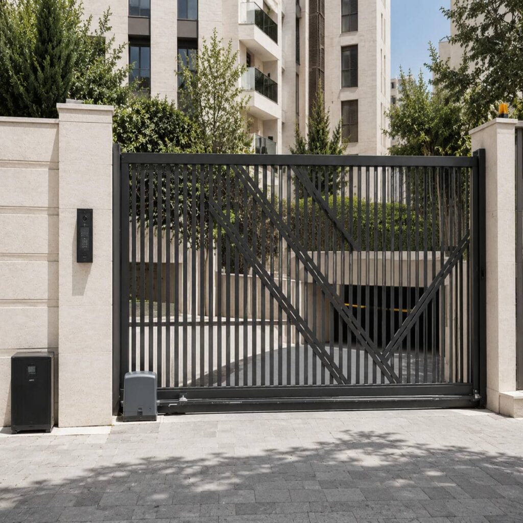 سفارش جک درب حیاط سنگین شاسی دار برای لنگه عریض