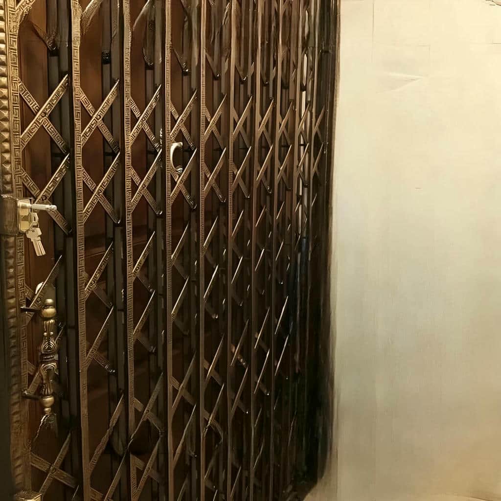 خرید درب آکاردئونی طلایی سلطنتی با تسمه فولادی