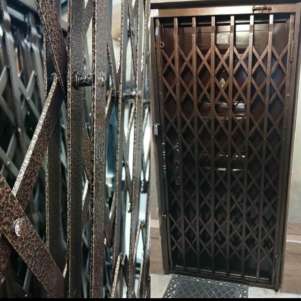 خرید حفاظ آکاردئونی درب واحد با تسمه فولادی