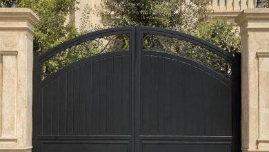 14 مدل درب پارکینگ مشکی طلایی