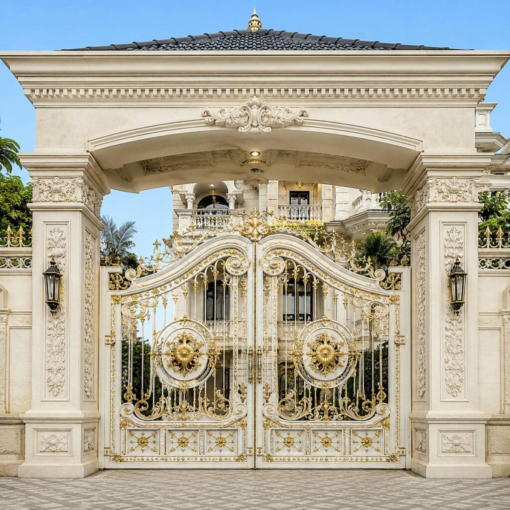 خرید درب فلزی حیاط حصاری عمودی با لولای تقویتی