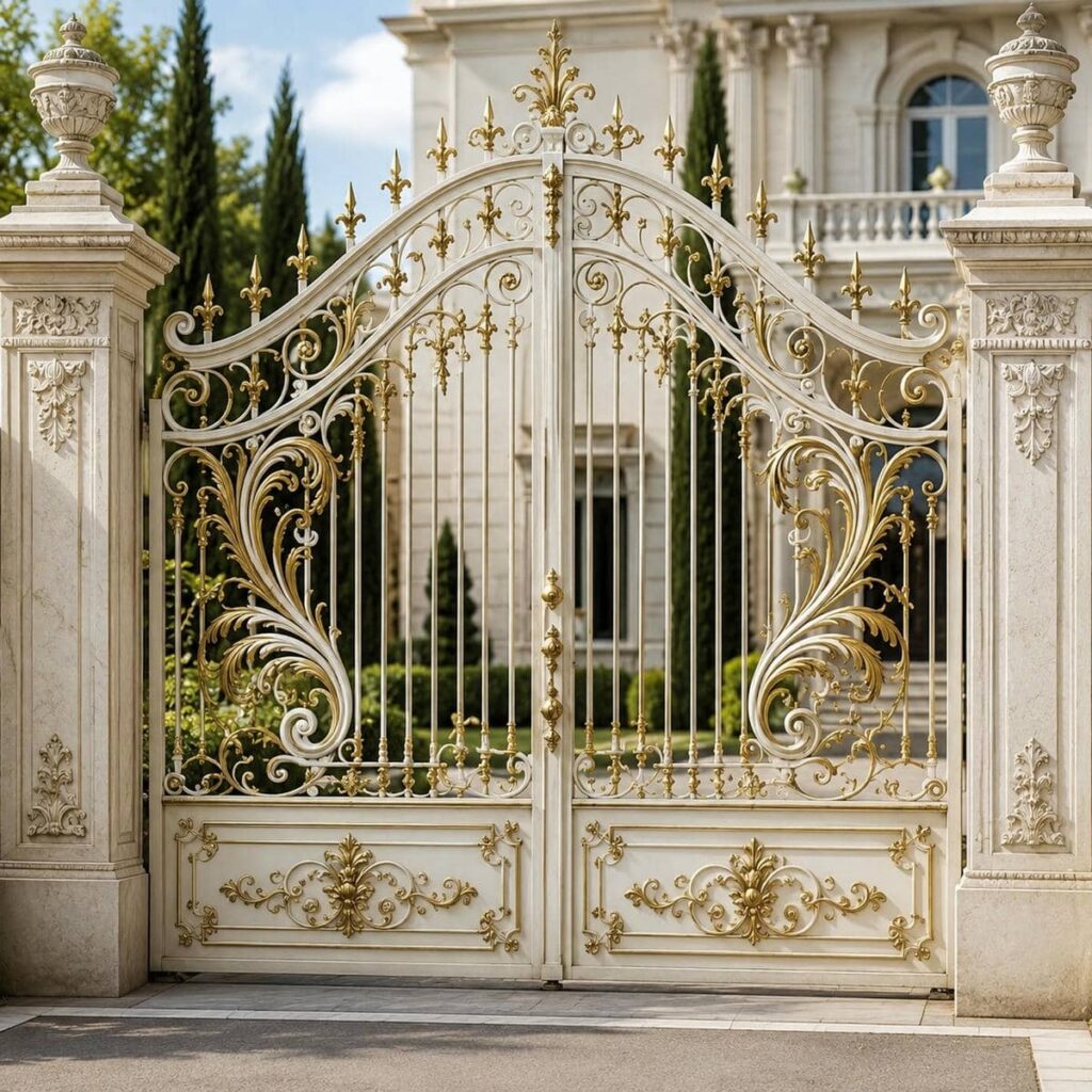 درب حیاط پانل دار با شاسی تقویت شده