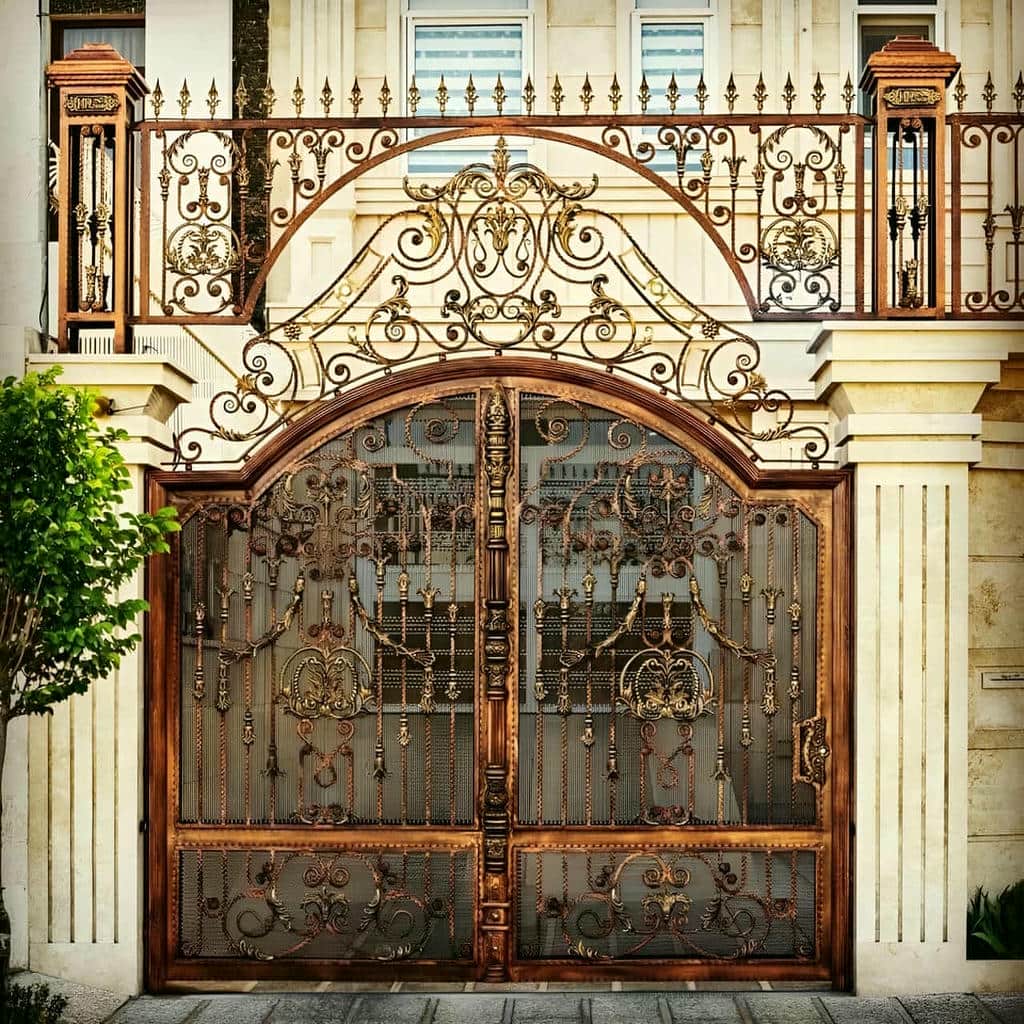 فروش درب حیاط لیزری با رنگ کوره‌ای