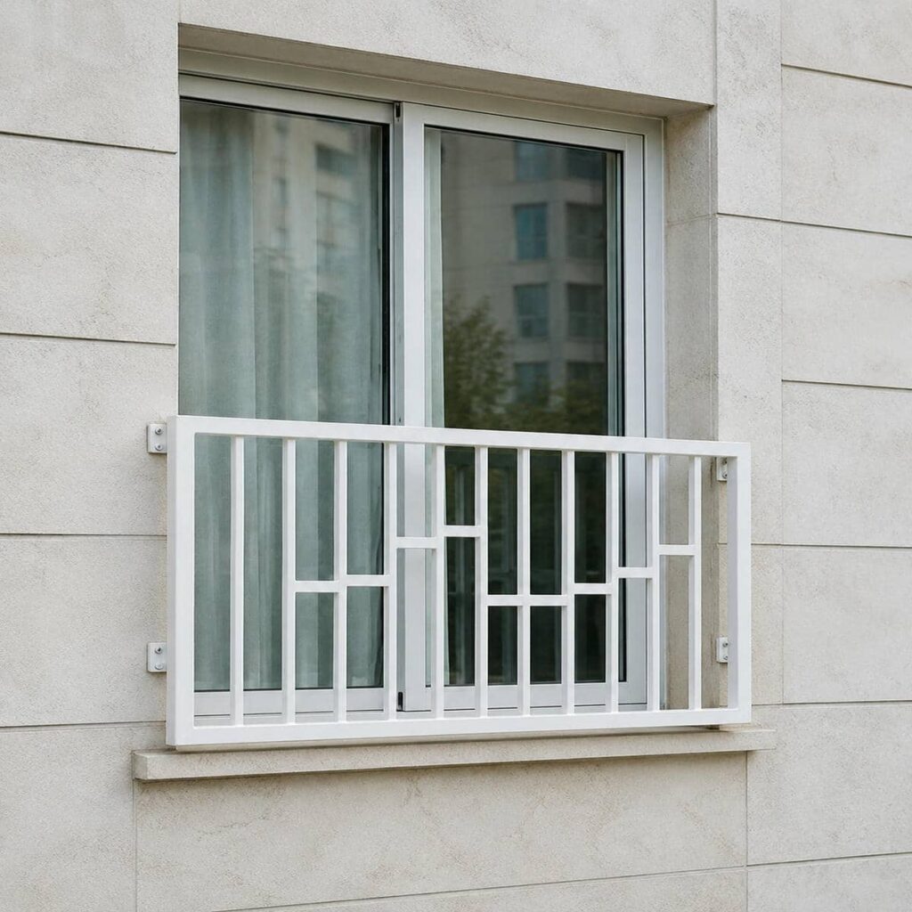 فروش نرده پنجره ساده پروفیلی رنگ کوره‌ای