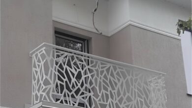 نرده پله آپارتمان فلزی مدرن