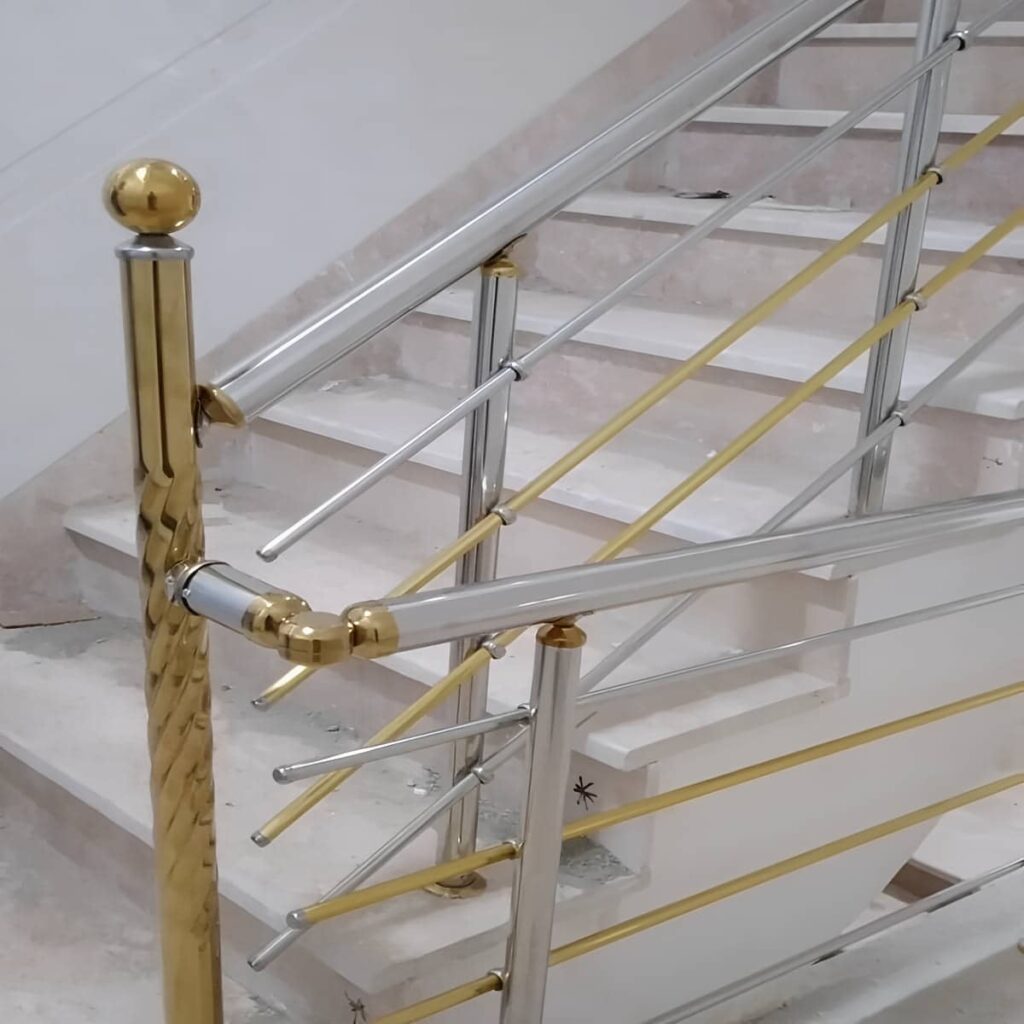 نرده استیل راه پله براق
