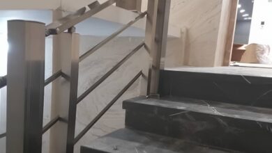 نرده استیل راه پله براق