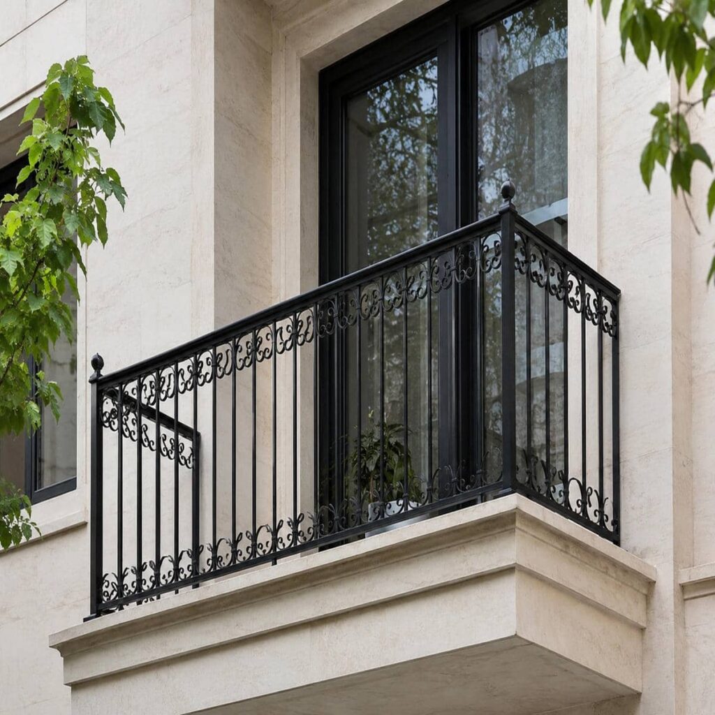 نرده تراس با طراحی کلاسیک