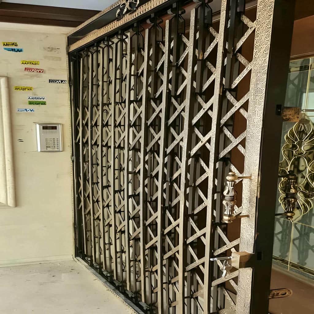 نمای نزدیک پوشش پودری سفید روی شبکه لوزی