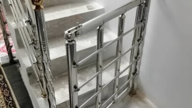 نرده راه پله استیل کنار پاگرد ساحلی استان هرمزگان